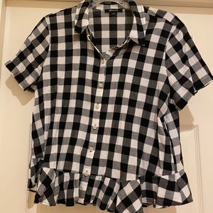 Madewell Gingham Peplum Blouse